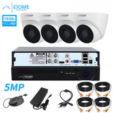 IDOME CCTV HOME SECURITY 5MP 4 CHANNEL DVR KIT COMPLETE FULL HD (FREE BALUN) UK