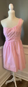 LILLY PULITZER NWT pink seersucker one shoulder fit and flare dress size 4 - Picture 1 of 8