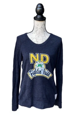 The Original Retro Brand Notre Dame Fighting Irish womens grey/blk sweatshirt S - Image 1 of 4