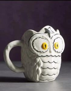 Anthropologie Francesca Kaye Halloween Owl Magic Mug Fall Birds Handpainted NIB - Picture 1 of 1