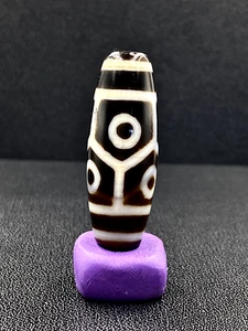 Himalayan Tibetan Nepalese Cultures 6 Eyes Dzi Amulet Prayer Spiritual Mala Bead - Picture 1 of 13