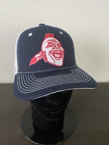 ATLANTA BRAVES CLASSIC THROWBACK LOGO TRUCKER SNAPBACK BLUE & WHITE HAT CAP NEW - Picture 1 of 6