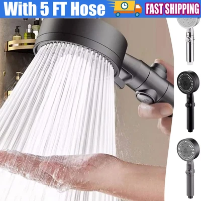 FANGKAI 8 Modes Shower Head Bath High Pressure Large Chrome Handset Heads Water Saving