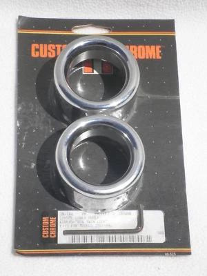 CUBIERTAS DE CHOQUE INFERIORES CROMADAS 1982 - 1994 HARLEY DAVIDSON FXR CABEZA DE PALA NUEVAS Foto 1 de 3