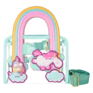 Minions Fluffy Unicorn Rainbow Clear Mini Tote Crossbody Bag - Picture 1 of 4