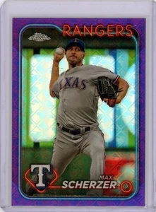 MAX SCHERZER - Rangers - 2024 Topps Chrome Purple Logofractor 133/250 - Picture 1 of 2
