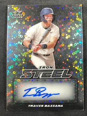 2023 Leaf Trinity TRAVIS BAZZANA Steel Iron Auto! Donut Circle Parallel! #'d /6! - Image 1 of 2