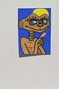 ACEO Originals ET E.T. Alien Original Art Paintings not print - Picture 1 of 3