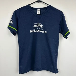 Franklin Youth Seattle Seahawks NFL Football Logo Mesh Navy Blue Jersey Medium - Picture 1 of 8
