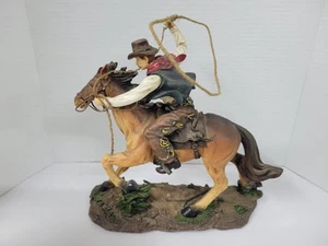 Western Cowboy Riding Horse Resin Figure Young's Incorporated - Picture 1 of 6