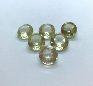 AAA Loose Gemstone Natural Round Cut Lemon Quartz For Making All Type Jewelry - Picture 1 of 8