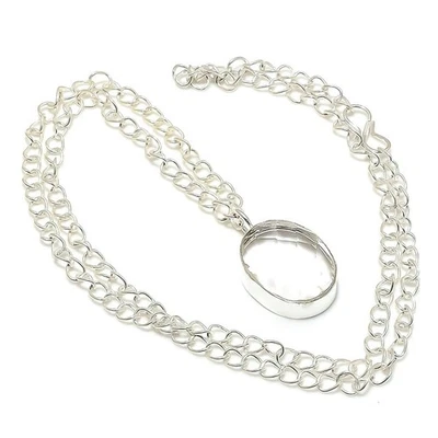 Quarzo Rosa Gemma Artigianale Argento Sterling 925 Gioielli Collana 45.7cm - Immagine 1 di 4