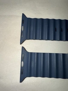 Apple Watch Band 49mm Granatowy pasek oceaniczny - naturalne wykończenie z tytanu - Zdjęcie 1 z 5