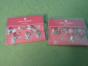 ZWEI Zielscheibe Weihnachten Urlaub Wein Charms 6er Set - Engel Weihnachtsbaum Neu im Karton - Bild 1 von 4