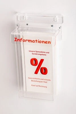 Flyerbox mit  " INFORMATIONEN"  wetterfest,DIN LANG, Prospektbox,Flyerhalter - Bild 1 von 4