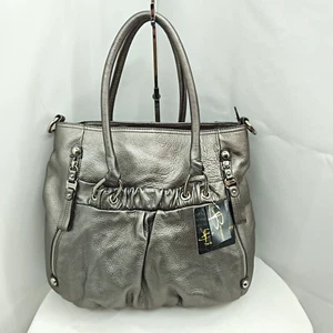 B Makowsky Pewter Natasha II Tasche Doppelhenkel Leder groß - Bild 1 von 16