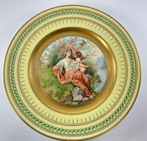 "Königlich Wien Ackermann & Fritze Schrankplatte ""Feder"" signiert K. Herr 11" - Bild 1 von 6
