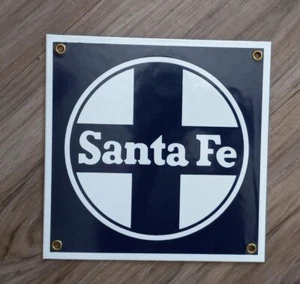Santa Fe RR Porcelain Sign Home Office Shop Den Garage Decor - Picture 1 of 1
