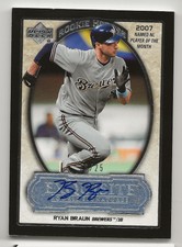 2007 U.D. Exquisite Collection Baseball Ryan Braun Rookie Heroes Auto # 16/25