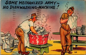 Dishwashing Machine, WWII Post Card Pvt M Leiman HDQ Co 397 INF Fort Jackson - Picture 1 of 2