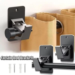 2Pcs Wall-mounted Curtain Hanging Hooks Curtain Rod Support  Window Tools - Afbeelding 1 van 12