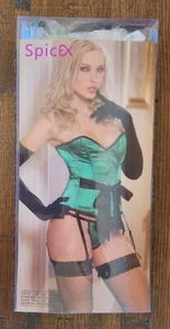 SPICEX 2 Pc. Boned Corset Lace Push Up Bodysuit Shapewear Lingerie, XL #90729 - Picture 1 of 4