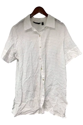 Plumero de ojales delanteros con botones para mujer Dennis Basso blanco Foto 1 de 2