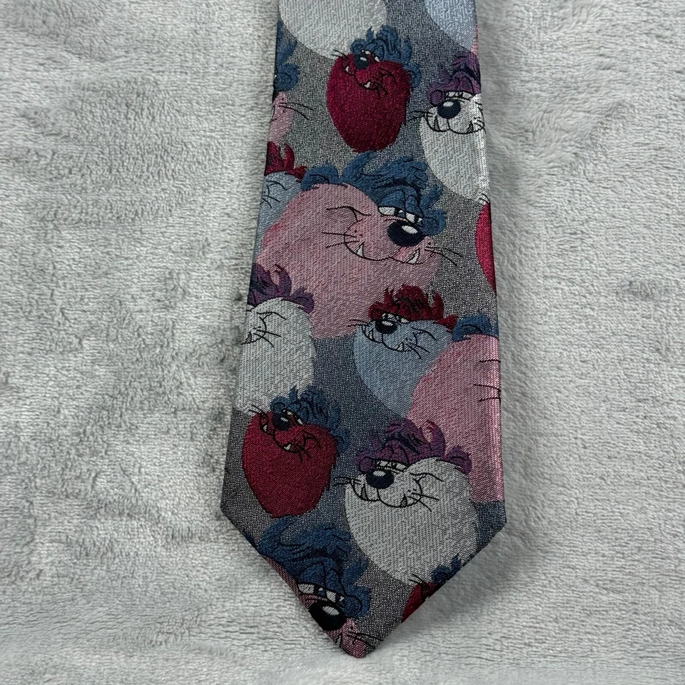 Gravata Looney Tunes Tasmanian Devil Allover impressão abstrata EUA 3,5"x57" novidade Taz - Imagem 1 de 4