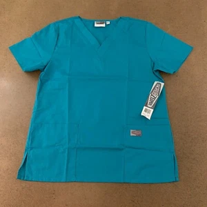 ScrubZone by Landau Women's Size Small Teal V-Neck Scrub Top Style 70221 NWT - Picture 1 of 9