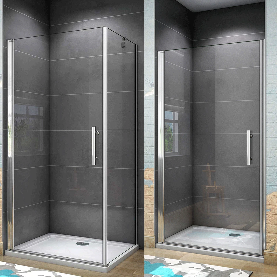 OZEAN SANITÄR GMBH 185&195cm Drehtür Pendeltür Nischentür Nanoglas Seitenwand Duschabtrennung