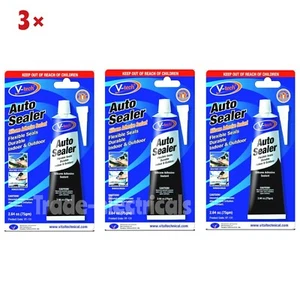 3 × V-Tech Sellador Automático Adhesivo Silicona Sellador Flexible Duradero Negro 75 g - Imagen 1 de 2
