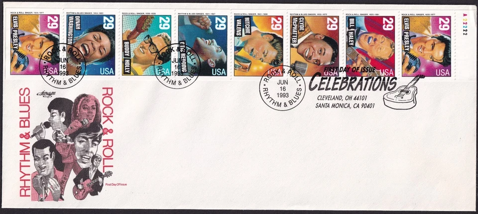 Scott #2737a Rock & Roll (06/13/1993) FDC Cleveland OH - Image 1 of 1