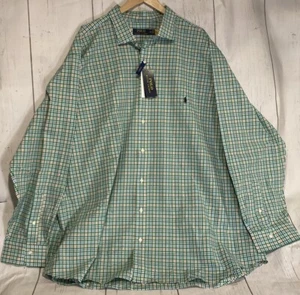 Polo Ralph Lauren Long Sleeve Button Green blue Plaid 3XB Shirt $110 msrp NWT - Picture 1 of 6