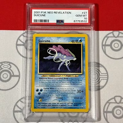 PSA 10 Suicune Non Holo #27/64 2021 Pokemon Neo Revelation Card 3532 - Image 1 of 4