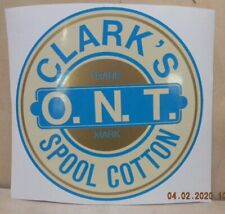 CLARK'S SPOOL CABINET DECAL / LARGE 9 INCH DECAL / FREE SHIPPING