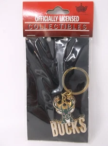 MILWAUKEE BUCKS NBA Logo Keychain 1990's New in Package - Picture 1 of 2