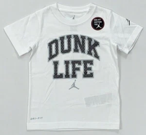 Boy's Little Youth Nike Jordan Dri-Fit Cotton Tee T-Shirt - Picture 1 of 5