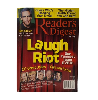 Readers Digest September 2007 Ben Stiller Our Funniest Issue Ever Guess Who’s - Image 1 of 4