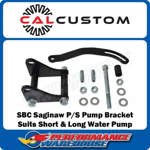 SBC Black Low Mount Saginaw Power Steering Pump Bracket - Suits Short & Long - Bild 1 von 3