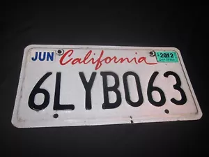 Lápiz labial California placa de licencia 6lyb063 2012 etiqueta - Imagen 1 de 4