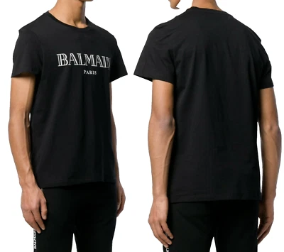 BALMAIN Paris Logo Straight Fit T-Shirt Cotton Shirt Paris Logo Tee Top New L - Bild 1 von 4