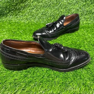 Vintage Allen Edmonds Herren Berwich Schwarz Slipper Leder Budapester Halbschuhe 11 D - Bild 1 von 5