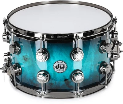 DW Collector's Series Exotic Snare Drum - 8" x 14" Regal to Black Burst of Mapa - Image 1 of 4