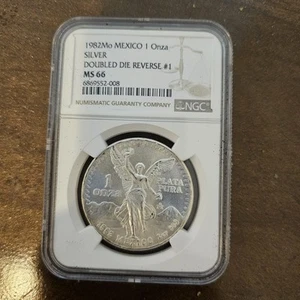 1982 1 oz Libertad MS66 NGC Double Die Reverse #1 - Picture 1 of 4