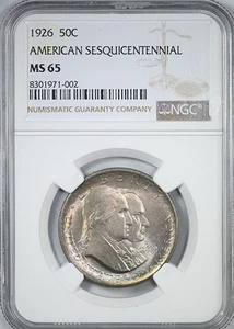 1926 American Sesquicentennial Classic Commemorative Half Dollar 50C NGC MS65 - Picture 1 of 5