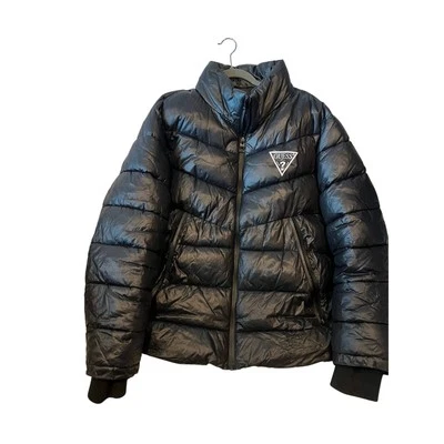 Guess Black Triangle Logo Puffy Jacket 111AN188 - Image 1 of 4