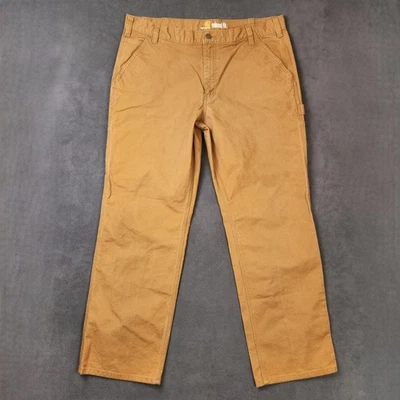 Pantalones Carhartt Para Hombres 40x32 Marrón Resistente Flexible Calce Relajado Pato Ropa de Trabajo Utilitaria Foto 1 de 4