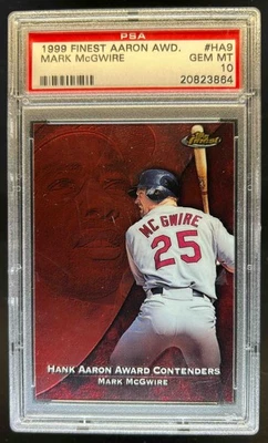 Finest Mark McGwire 1999 Aaron Award Contenders #HA9 Cardinals PSA 10 Foto 1 de 2