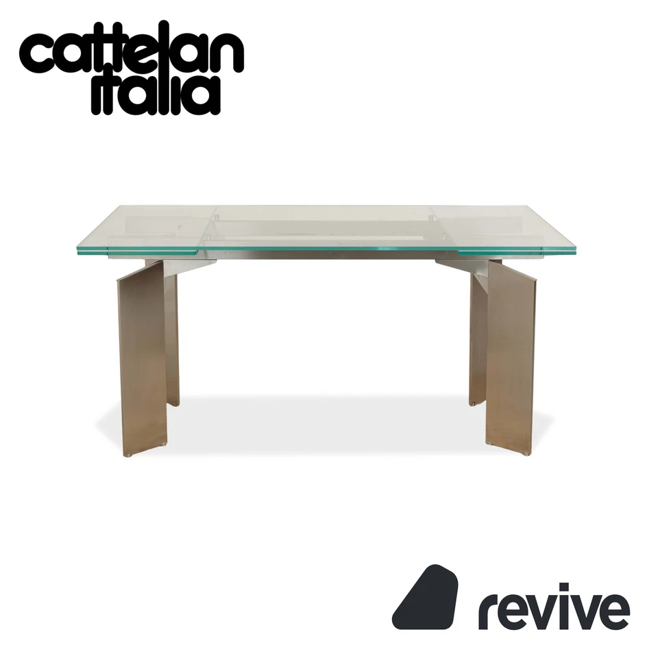 Tavolo In Vetro Cattelan Italia Argento 160-240 X 77 Cm - Immagine 1 di 4