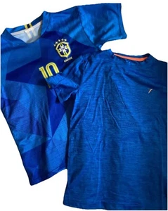 Old Navy Active And Unknown Brand Brasil Neymar Athletic Jersey Shirts Size 8/10 - Picture 1 of 20